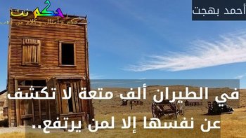 في الطيران ألف متعة لا تكشف عن نفسها إلا لمن يرتفع.. -أحمد بهجت