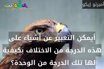 أيمكن التعبير عن أشياء على هذه الدرجة من الاختلاف بكيفية لها تلك الدرجة من الوحدة؟ -أمبرتو إيكو