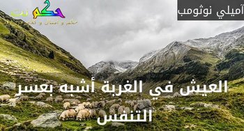 العيش في الغربة أشبه بعسرِ التنفس -آميلي نوثومب