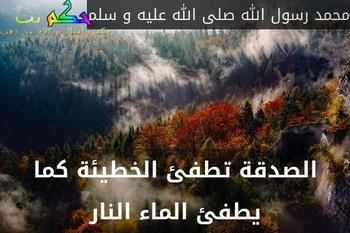 الصدقة تطفئ الخطيئة كما يطفئ الماء النار-محمد رسول الله صلى الله عليه و سلم