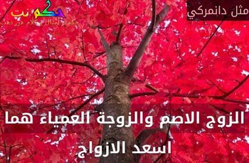 الزوج الاصم والزوجة العمياء هما اسعد الازواج-مثل دانمركي