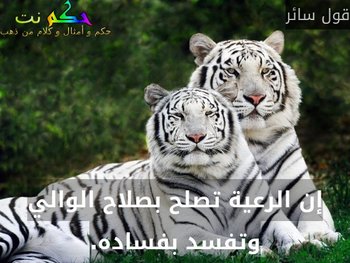 إن الرعية تصلح بصلاح الوالي وتفسد بفساده.-قول سائر